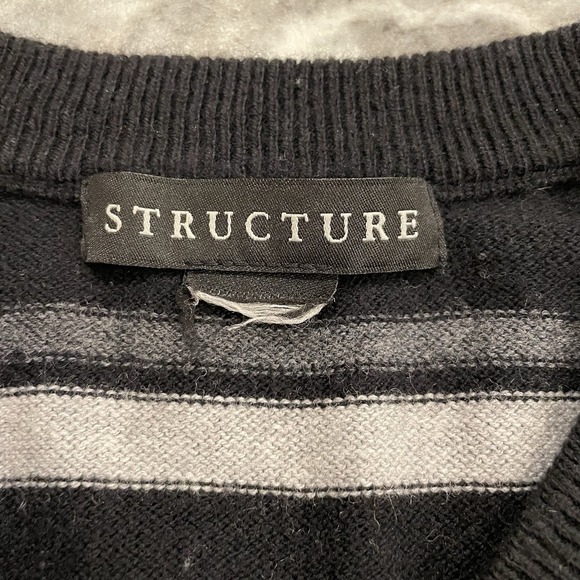 Structure Vintage Striped Sweater Classy Retro Refined Y2K 90s Nostalgia Neutral - Picture 5 of 11